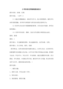 小学体育花样跳绳教案设计