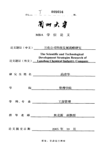 兰化公司科技发展战略研究