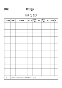 文件收发登记表(模板)
