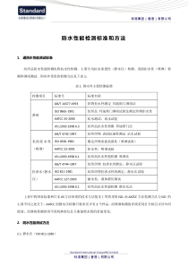 防水性能检测标准和方法