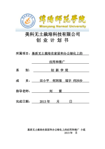 美科无土栽培科技有限公司创业策划书