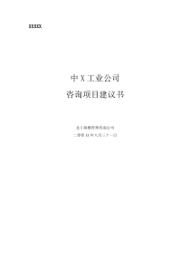 北大纵横-中x工业公司发展战略咨询项目建议书