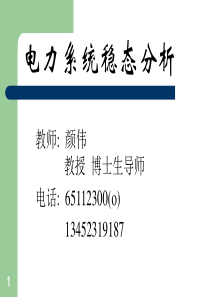 颜伟 第一章 电力系统基本概念