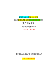 (企业价值)资产评估报告摸板