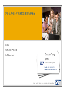 090110SAP CRM 市场营销的应用介绍