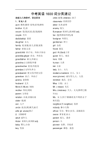 中考英语分类单词