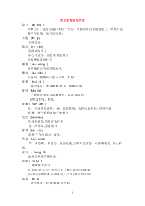 高中语文-会考说明词语全部注音与解释素材