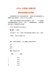 office-数学公式输入快捷方式(原始完整版)