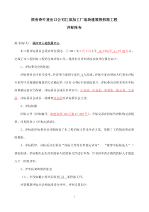 评标报告(范本)