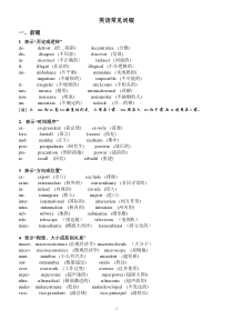 英语常见词缀