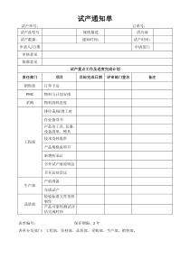 试产通知单