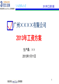 某某公司2013年人力资源工资方案(PPT-20页)