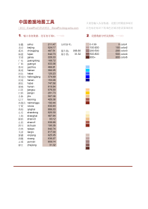 中国地图报表Excel版