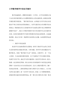 小学数学教学中的动手操作-最新作文