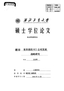 变革期的NII公司发展战略研究