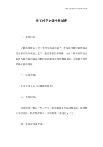 员工转正定级考核制度