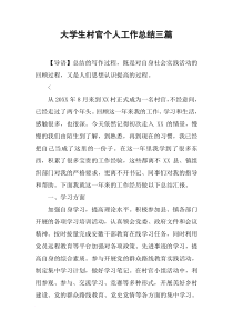 大学生村官个人工作总结三篇