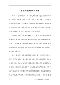 事故调查报告范文4篇