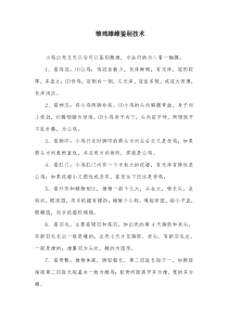 雏鸡雄雌鉴别技术
