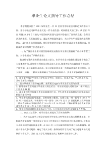 毕业生论文指导工作总结
