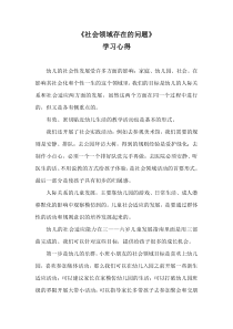 《社会领域存在的问题》学习心得