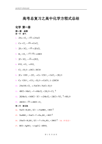 高中化学方程式大全《重点分类》