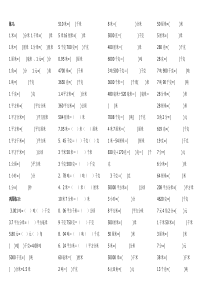 小学五年级数学单位换算练习题