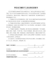 实习学生个人安全责任承诺书