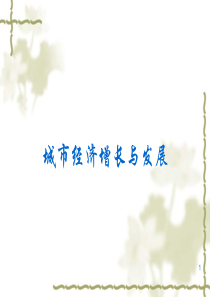 城市经济增长与发展