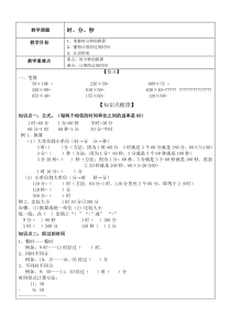 小学四年级数学时分秒知识点整理及练习
