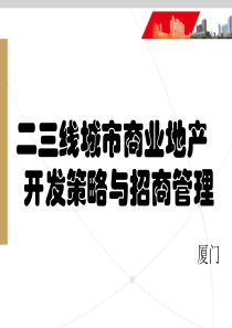 二三线城市商业地产开发策略与招商管理