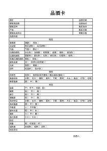 品酒卡(红酒品鉴对照表)