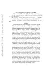 Agent-based Models of Financial Markets