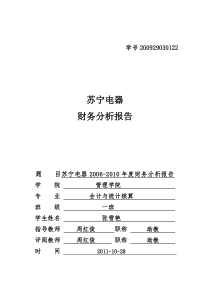 苏宁-财务分析报告