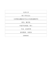 天津港东疆建设开发公司发展战略研究
