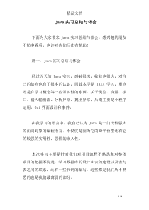 java实习总结与体会-0