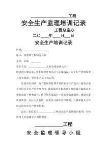 安全生产监理培训记录(最新)