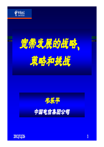 宽带发展的战略、策略和挑战(韦乐平)