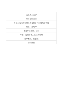 山东正元地理信息工程有限公司发展战略研究