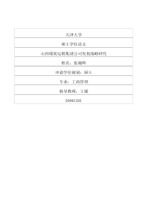 山西煤炭运销集团公司发展战略研究