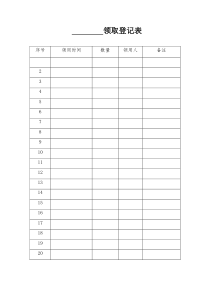 领用登记表