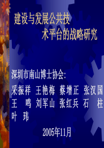 建设与发展公共技 术平台的战略研究