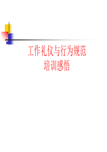 工作礼仪与行为规范培训感悟