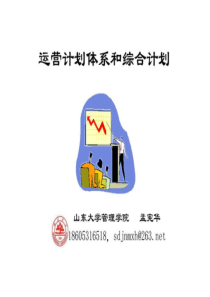 运营计划体系和综合计划编制