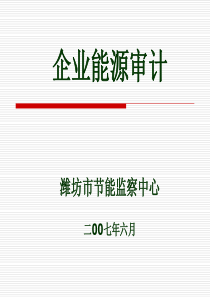 全市重点用能企业能源审计培训班讲义