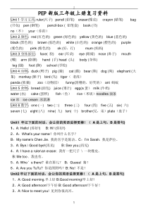 (word完整版)新版人教版pep小学英语3至6年级知识点归纳-推荐文档
