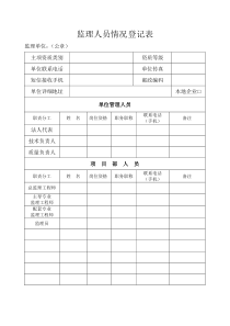 监理人员情况登记表