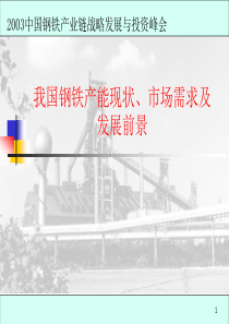 我国钢铁产能现状、市场需求及发展前景（PPT 46页）