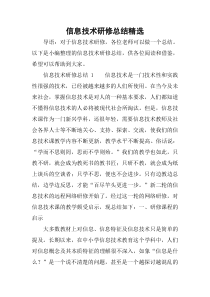 信息技术研修总结精选