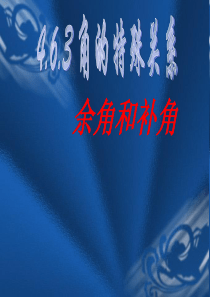 华东师大4.6.3余角和补角